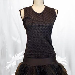 Y2K Vintage Black Sparkle Sleeveless Top